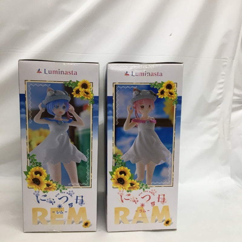 【中古】【未開封】【セット】ラム＆レム 「Re：ゼロから始める異世界生活」 Luminasta-にゃつの日-＜フィギュア＞（代引き不可）6558