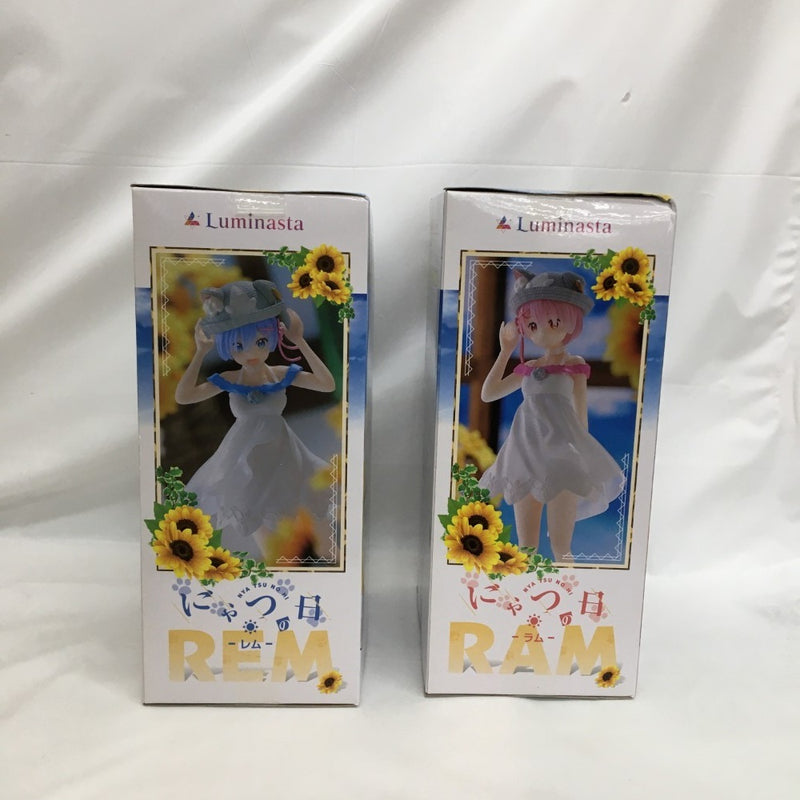【中古】【未開封】【セット】ラム＆レム 「Re：ゼロから始める異世界生活」 Luminasta-にゃつの日-＜フィギュア＞（代引き不可）6558