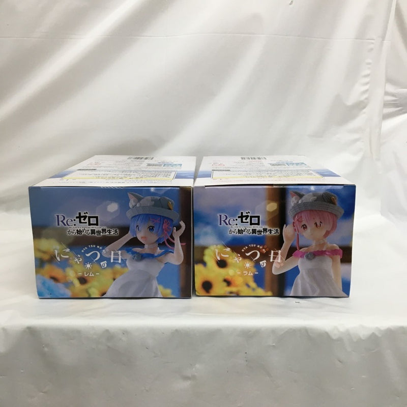 【中古】【未開封】【セット】ラム＆レム 「Re：ゼロから始める異世界生活」 Luminasta-にゃつの日-＜フィギュア＞（代引き不可）6558