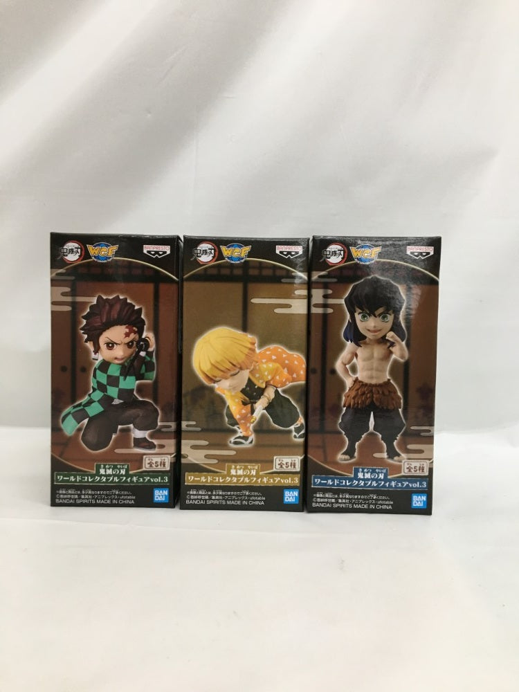 【中古】【未開封】【セット】「鬼滅の刃」 ワールドコレクタブルフィギュアvol.3 竈門炭治郎・我妻善逸 ・嘴平伊之助 3種＜フィギュア＞（代引き不可）6558