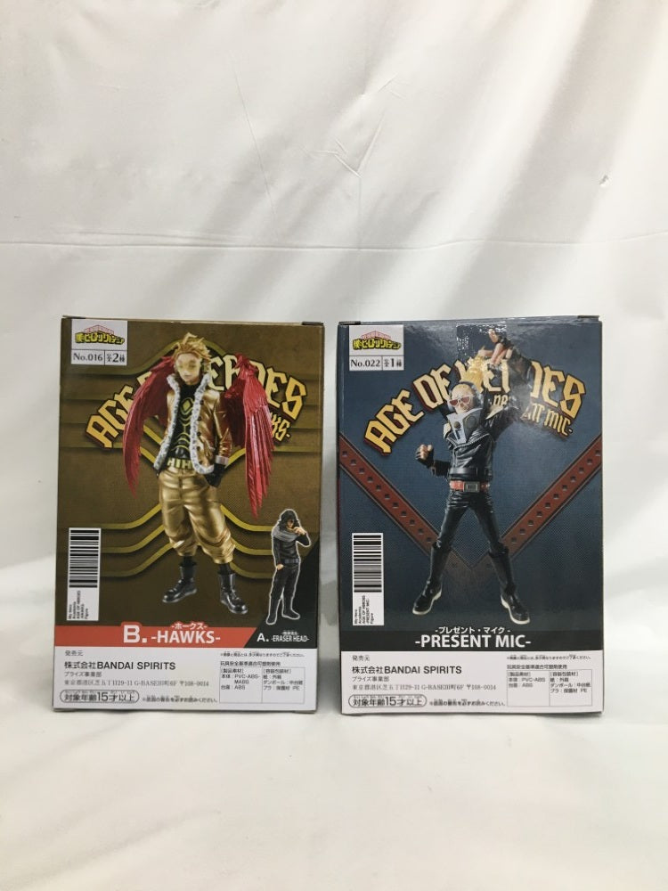 【中古】【未開封】【セット】「僕のヒーローアカデミア」 AGE OF HEROES ホークス / プレゼント・マイク＜フィギュア＞（代引き不可）6558