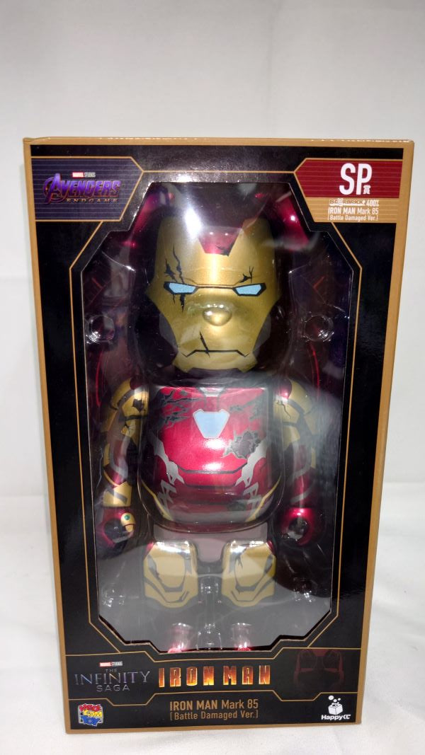 【中古】【未開封】BE＠RBRICK -ベアブリック- 400% アイアンマン Mark85(バトルダメージVer.) 「Happyくじ MARVEL Infinity SAGA 『IRON MAN』」 SP賞＜フィギュア＞（代引き不可）6573