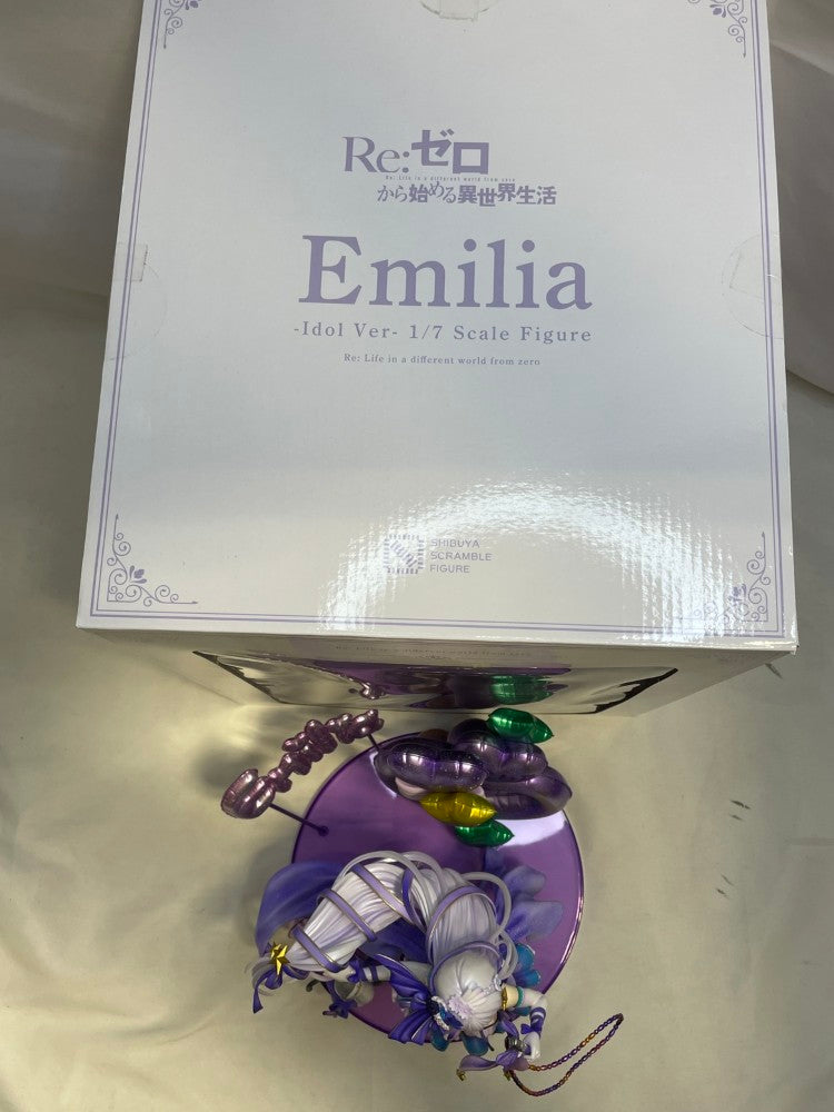 【中古】【開封品】エミリア アイドルVer「Re：ゼロから始める異世界生活」SHIBUYA SCRAMBLE FIGURE 1/7 PVC製塗装済み完成品＜フィギュア＞（代引き不可）6573