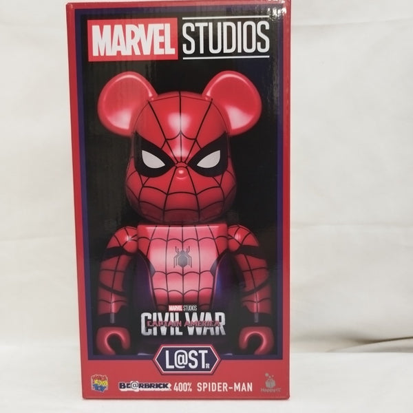 【中古】【未開封】BE＠RBRICK -ベアブリック- 400% SPIDER-MAN 「Happyくじ BE＠RBRICK MARVEL STUDIOS」 L＠ST賞＜フィギュア＞（代引き不可）6573