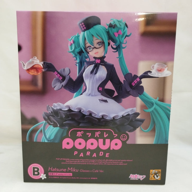 【中古】【未開封】POP UP PARADE 初音ミク めがね×カフェVer. グッスマくじ  B賞＜フィギュア＞（代引き不可）6573