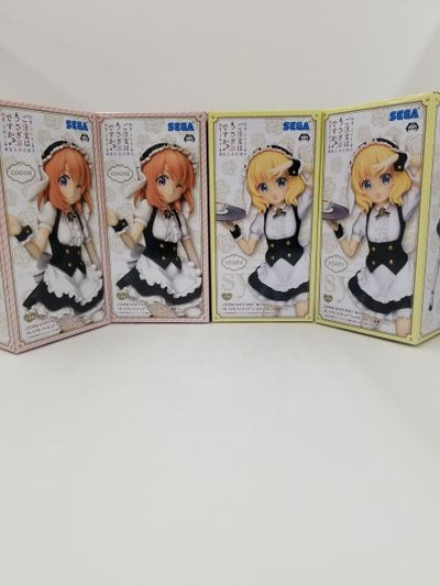 【中古】【未開封】【セット】ご注文はうさぎですか？ BLOOM プレミアムフィギュア “ココア” “シャロ”フルール制服Ver. 4点...