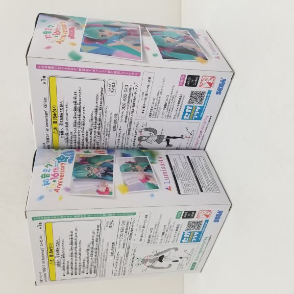 【中古】【未開封】【セット】初音ミク　Luminasta『初音ミク 16th Anniversary　ぶーた Ver.』『初音ミク 16th Anniversary　KEI Ver.』＜フィギュア＞（代引き不可）6584