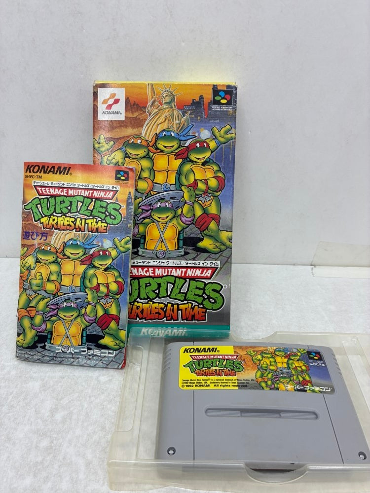【中古】【箱説あり】スーパーファミコンソフト「ティーンエイジ ミュータント ニンジャ タートルズ イン タイム」＜レトロゲーム＞（代引き不可）6584