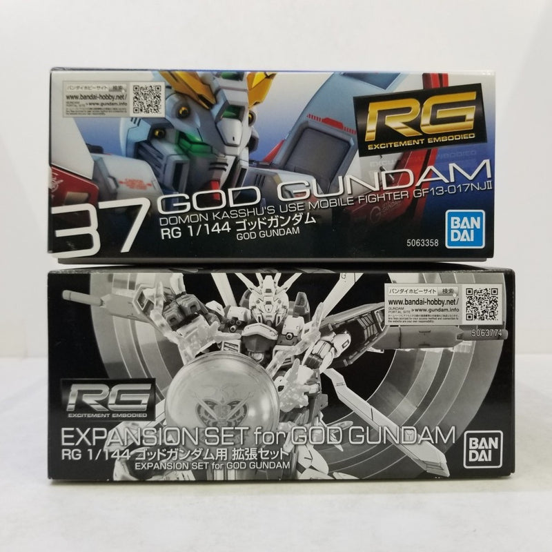 【中古】【未組立】【2種セット】1/144 RG　ゴッドガンダム＆ゴッドガンダム用拡張セット「機動武闘伝Gガンダム」＜プラモデル＞（代引き不可）6584