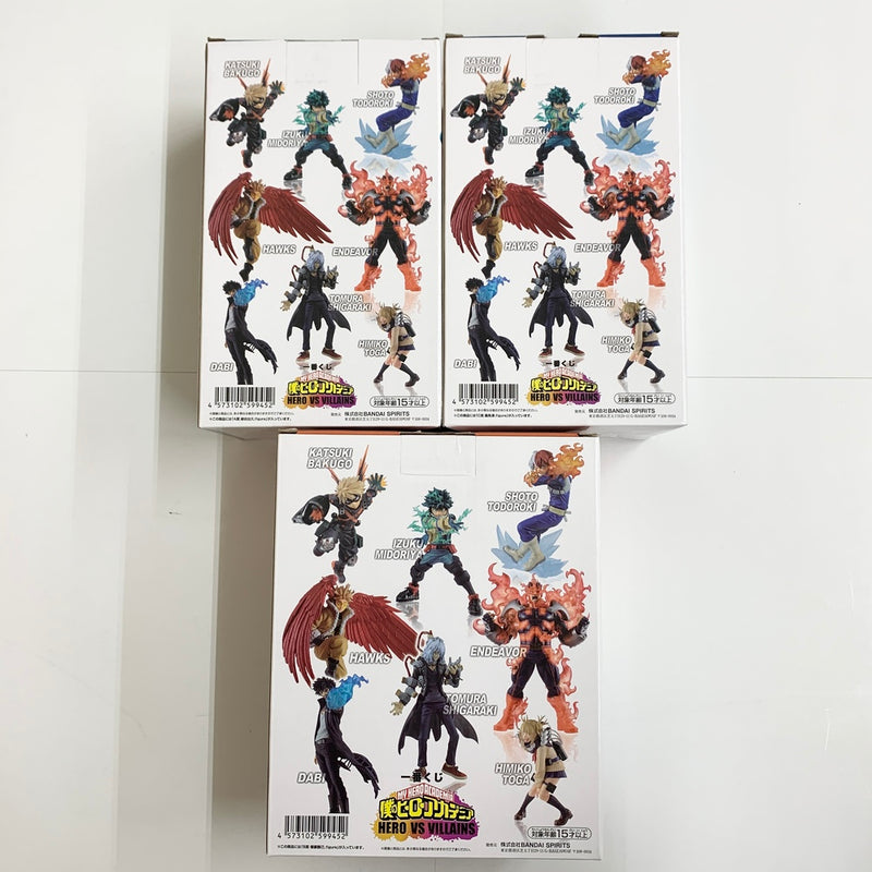 中古】【未開封】【セット】「一番くじ 僕のヒーローアカデミア HERO VS VILLAINS」A賞 緑谷出久/B賞 爆豪勝己/C賞 轟焦