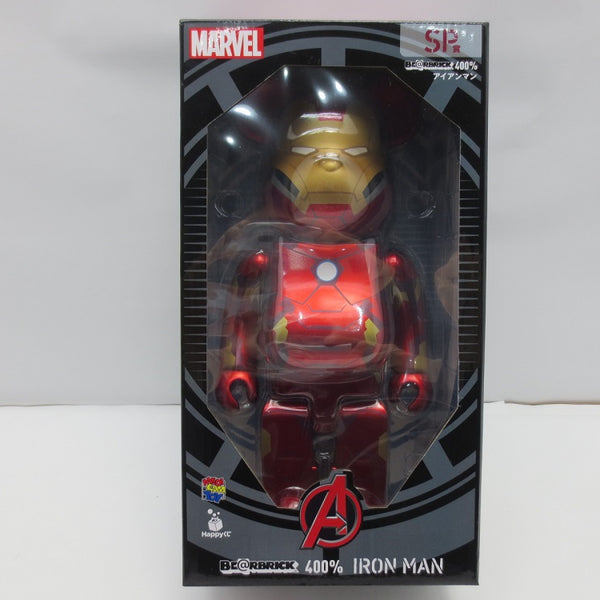 【中古】【開封品】BE＠RBRICK -ベアブリック- 400％ アイアンマン 「Happyくじ MARVEL BE＠RBRICK 2021」 SP賞＜ フィギュア＞（代引き不可）6587