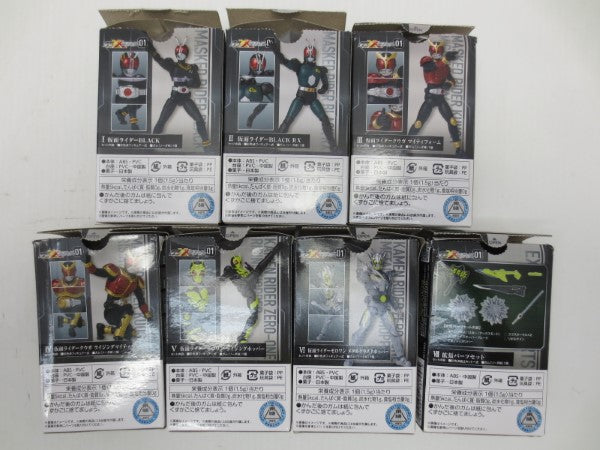 【中古】【内袋未開封】【セット】全7種 「掌動-XX(ダブルクロス)仮面ライダー 01」＜フィギュア＞（代引き不可）6587