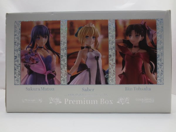 【中古】【内箱未開封】セイバー 遠坂凛 間桐桜 〜15th Celebration Dress Ver. 〜Premium Box 「Fate/stay night」＜フィギュア＞（代引き不可）6587