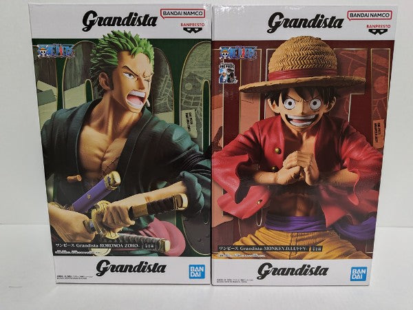 【中古】【未開封】【セット】GRANDISTA　フィギュア　ワンピース　ルフィ　ゾロ＜フィギュア＞（代引き不可）6597