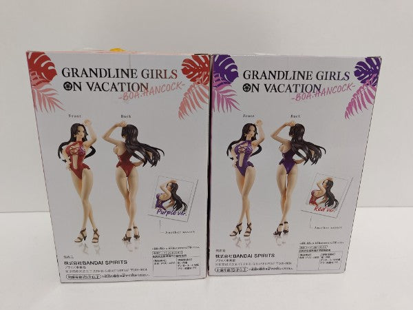 【中古】【未開封】【2体セット】ワンピース GRANDLINE GIRLS ON VACATION　ボア ハンコック フィギュア　赤　紫＜フィギュア＞（代引き不可）6597