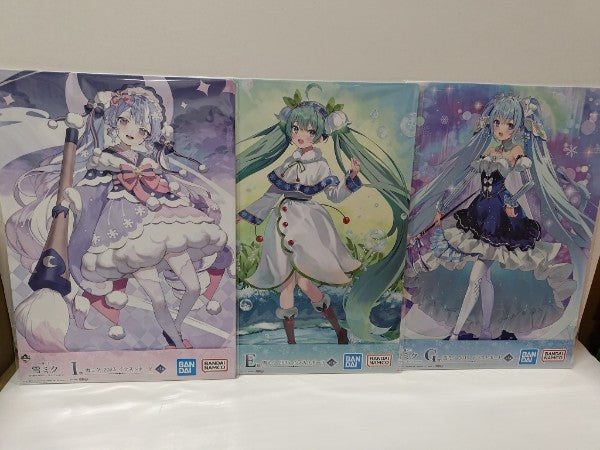 【中古】【未開封】【セット】一番くじ 雪ミク 　SNOW MIKU　 Third Season　イラストボード　E賞 雪ミク 2015　G賞 雪ミク 2019　I賞 雪ミク 2023　３点＜コレクターズアイテム＞（代引き不可）6597