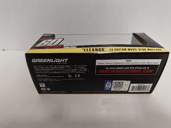 【中古】【開封品】Greenlight 1973 Eleanor Mustang Mach 1　 Gone in 60 Seconds 1/43＜コレクターズアイテム＞（代引き不可）6597
