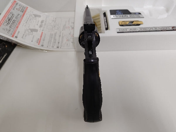 【中古】【開封品】BBエアーリボルバー コルトパイソン.357マグナム 4インチ ブラックモデル＜ミリタリー＞（代引き不可）6597