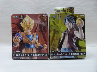 【中古】【開封品】【セット】ドラゴンボール改・ワンピース 組立式DXフィギュア 孫悟空 モンキー・D・ルフィ 2個1組セット販売品 ＜...