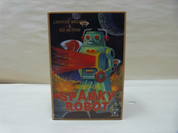 【中古】【開封品】WIND UP SPARKY ROBOT ワインドアップ スパーキーロボット シルバーver. 完全復刻版 ブリキ玩具＜フィギュア＞（代引き不可）6600