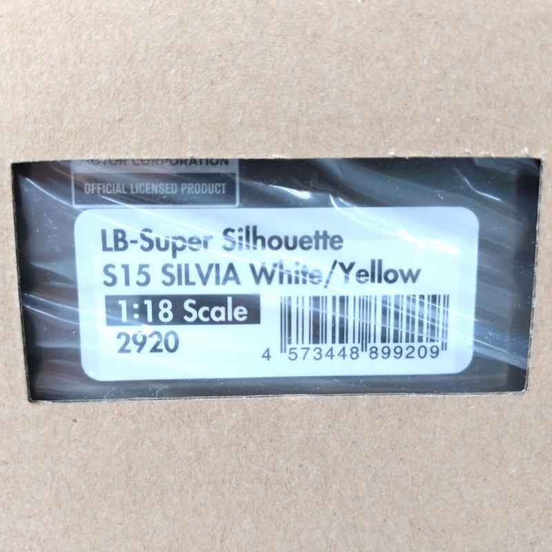 【中古】【未開封】1/18 LB-Super Silhouette S15 SILVIA(ホワイト×イエロー) With Mr.Hibino WEB限定モデル (IG2920)＜コレクターズアイテム＞（代引き不可）6602