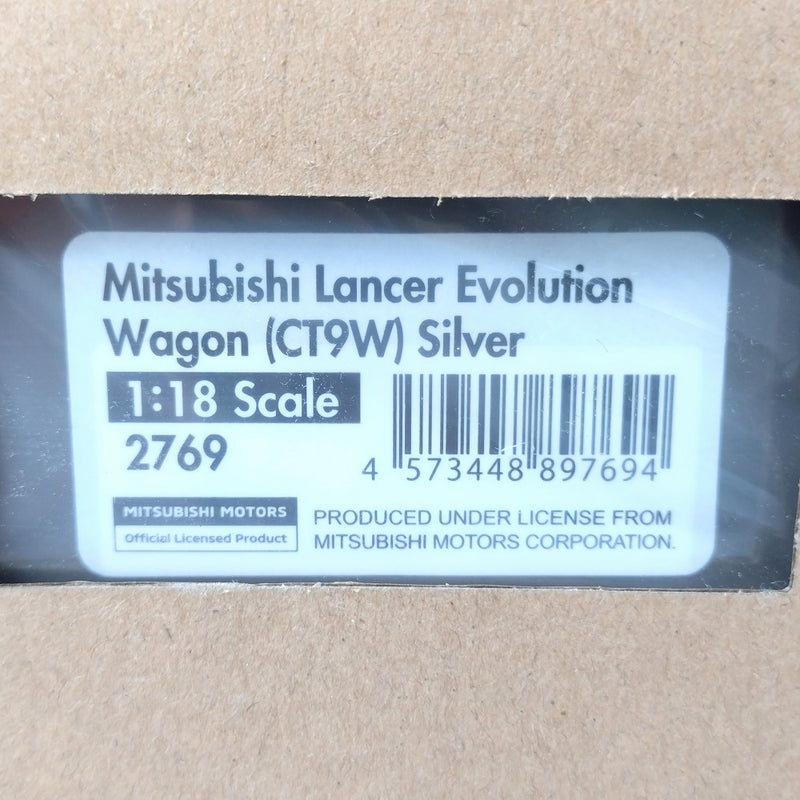 【中古】【未開封】1/18 Mitsubishi Lancer Evolution Wagon CT9W(シルバー) With Engine (IG2769)＜コレクターズアイテム＞（代引き不可）6602