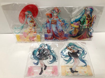 【中古】【未開封】【セット】 初音ミク はんなり♪京都ラッキー 缶バッジくじ アクリルスタンド 当たり５点セット＜コレクターズアイテム...