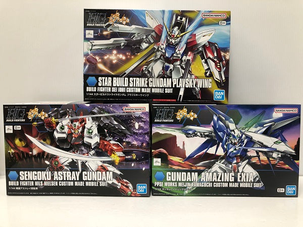 【中古】【未組立】【セット】HG 1/144 スタービルドストライクガンダム/戦国アストレイ頑駄無/ガンダムアメイジングエクシア＜プラモデル＞（代引き不可）6605