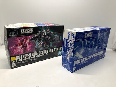 【中古】【未組立】【セット】1/144 HGUC RX-79BD-3 ブルーディスティニー3号機 EXAM＆1/144 HGUC MS...