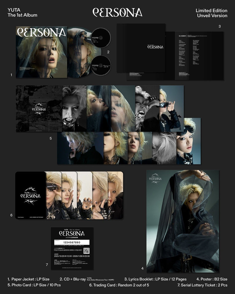 【先着特典】YUTA／PERSONA＜CD+Blu-ray＞（初回生産限定盤 Unveil Version)［Z-16761］20251026