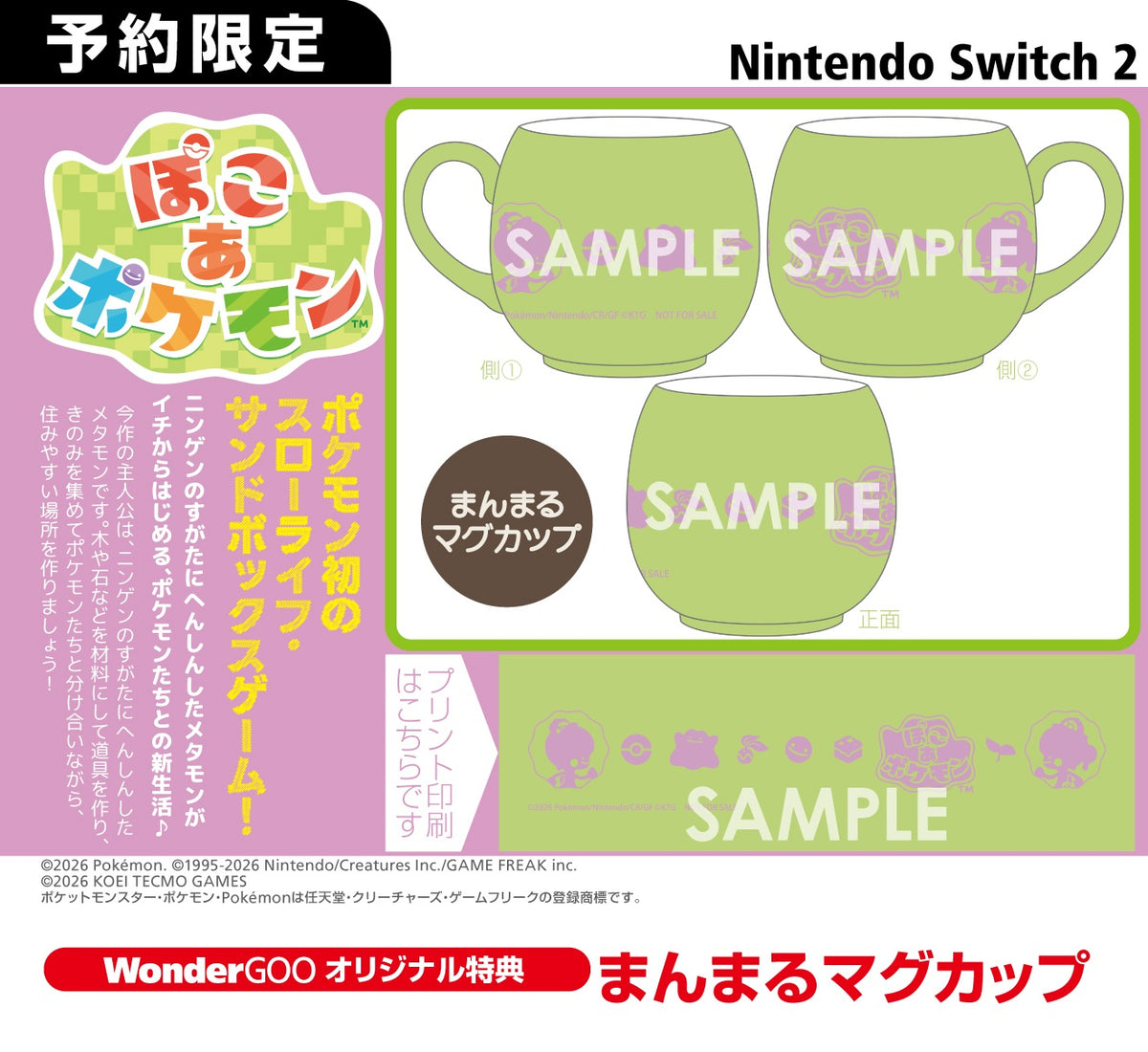 WonderGOOオリジナル特典】ぽこ あ ポケモン＜Switch 2＞20260305
